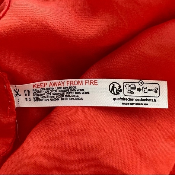 By Anthropologie Gauze Bubble Hem Red Floral Dress L - Picture 11 of 11